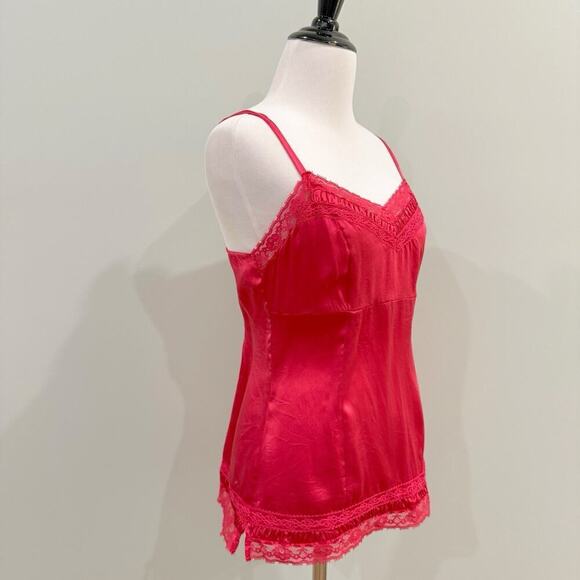 Vintage Y2K Tank Top Size XS Hot Pink 100% Silk Cami Girly Soft Girl Babydoll - Picture 8 of 16